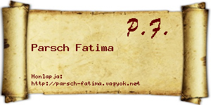 Parsch Fatima névjegykártya